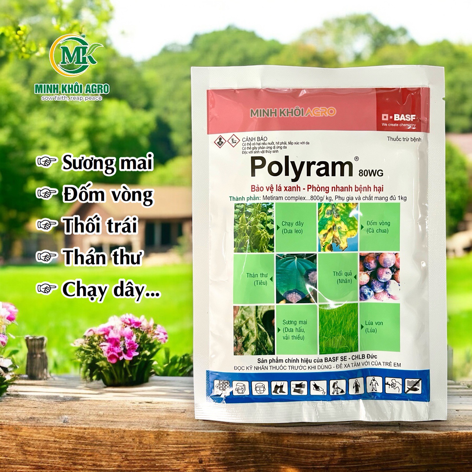 Thuốc trừ bệnh Polyram 80WG - Gói 100g